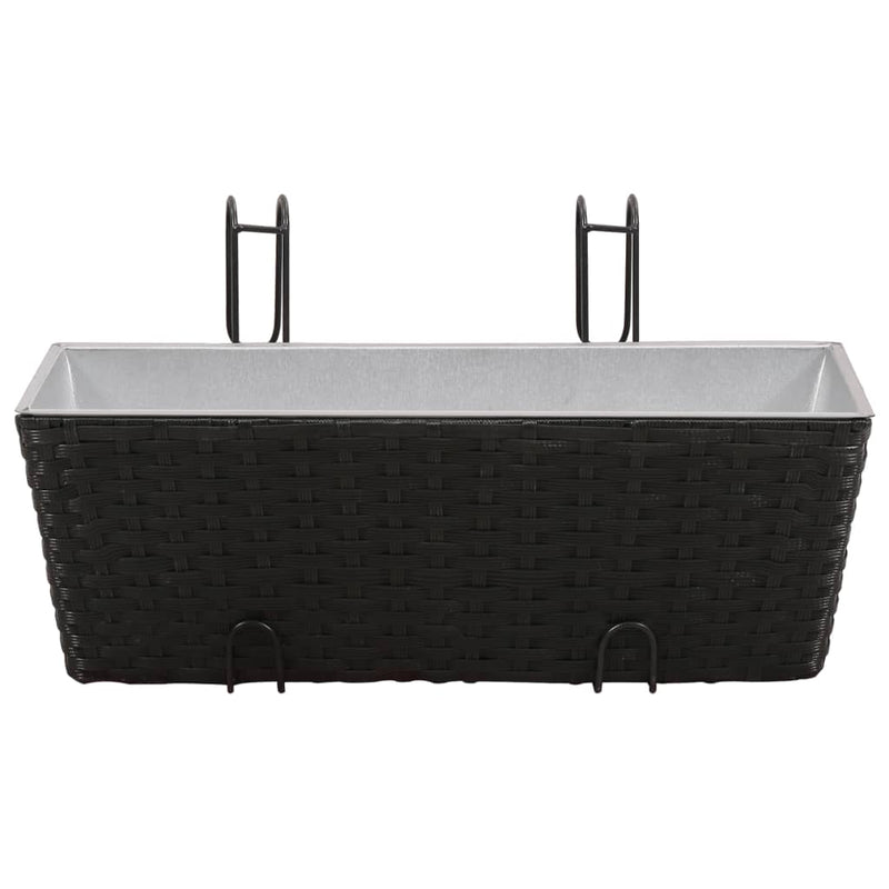 Load image into Gallery viewer, Vidaxl balkonplantenbakken 2 st 50 cm rattan zwart
