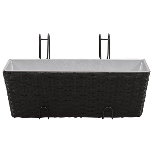 Vidaxl balkonplantenbakken 2 st 50 cm rattan zwart