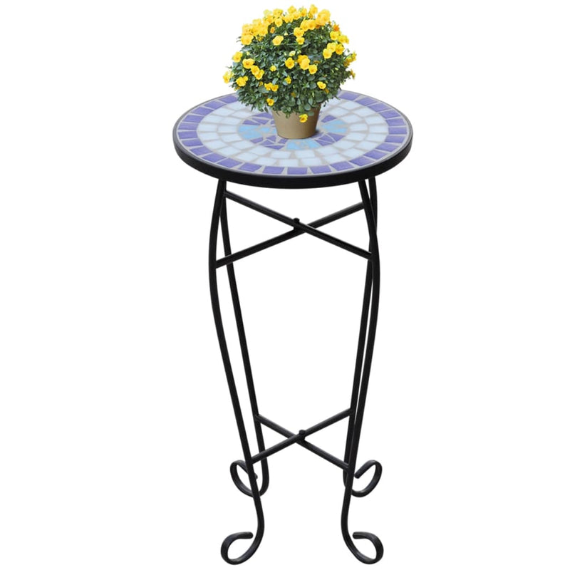Load image into Gallery viewer, Vidaxl bijzeltafel mozaïek blauw en wit
