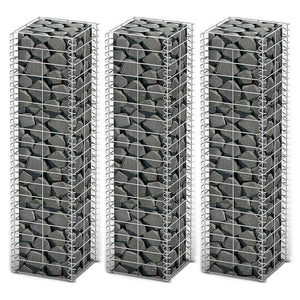 Vidaxl 3-delige schanskorfset 25x25x100 cm gegalvaniseerd draad