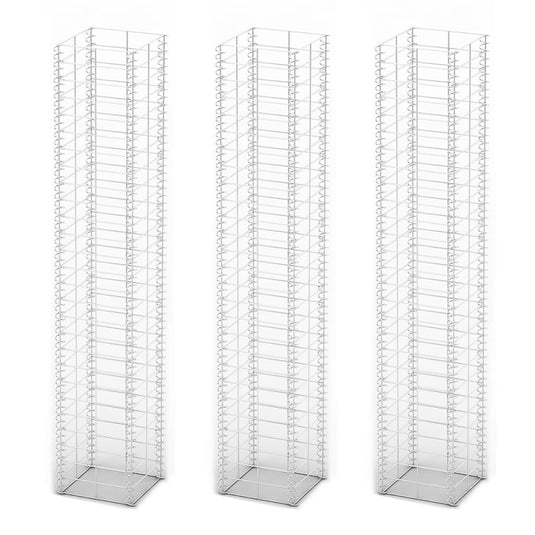Vidaxl 3-delige schanskorfset 25x25x150 cm gegalvaniseerd draad