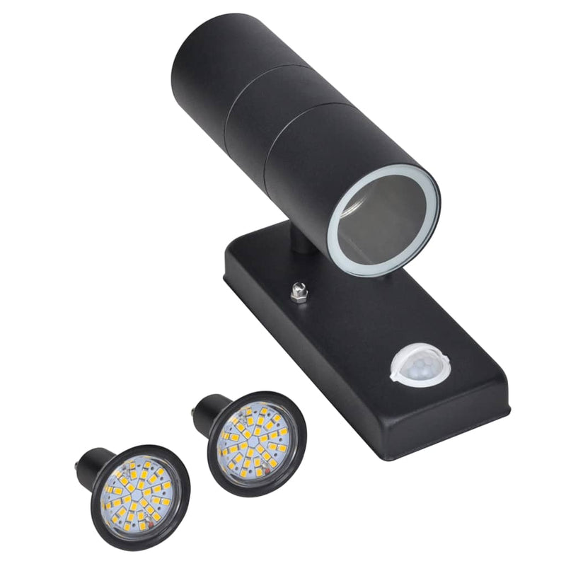 Load image into Gallery viewer, Vidaxl wandlamp met sensor led cilindervormig rvs zwart

