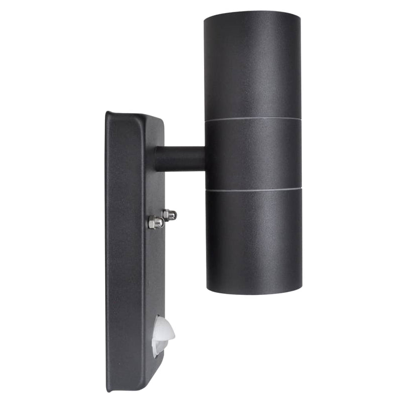 Load image into Gallery viewer, Vidaxl wandlamp met sensor led cilindervormig rvs zwart
