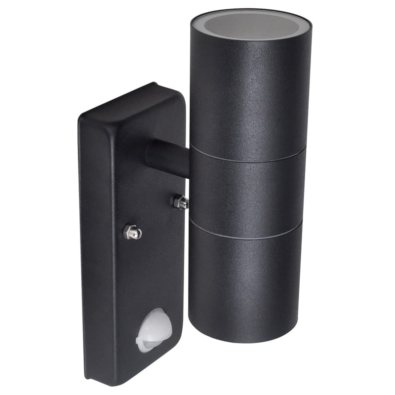 Load image into Gallery viewer, Vidaxl wandlamp met sensor led cilindervormig rvs zwart
