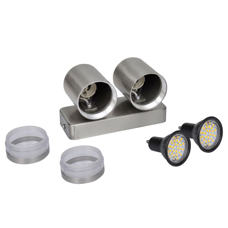 Load image into Gallery viewer, Vidaxl wandlamp led neerschijnend met kegelkop roestvrij staal
