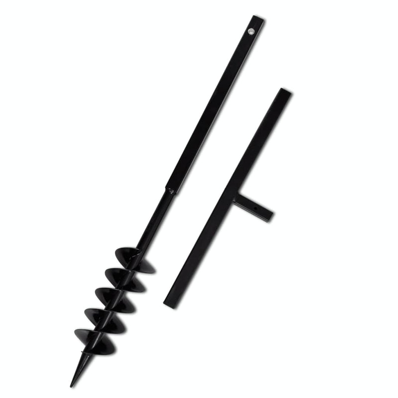 Load image into Gallery viewer, Vidaxl grondboor met handvat en schroefkop (dubbele schroef) 100 mm (zwart)
