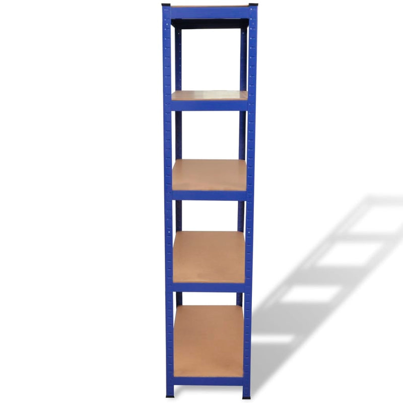 Load image into Gallery viewer, Vidaxl opbergrek 5-laags staal en bewerkt hout blauw
