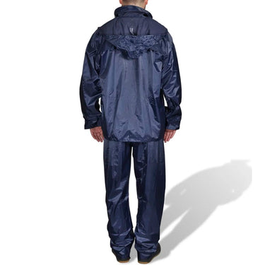 Vidaxl regenpak 2-delig met capuchon (mannen marineblauw maat xl)