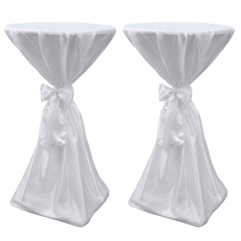 Load image into Gallery viewer, Vidaxl statafelhoes met strik 60cm wit (2 stuks)
