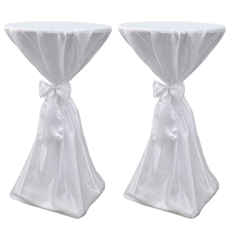 Load image into Gallery viewer, Vidaxl statafelhoes met strik 80cm wit (2 stuks)
