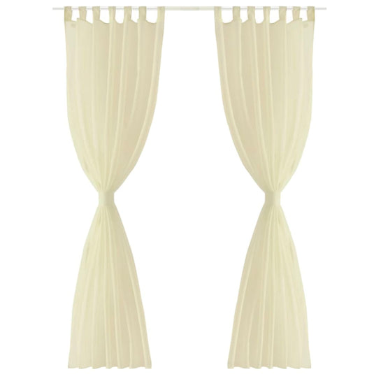 Vidaxl gordijnen 2 st doorschijnend 140x225 cm crème
