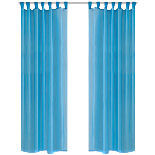 Vidaxl gordijn turquoise 140x225 cm (2 stuks)
