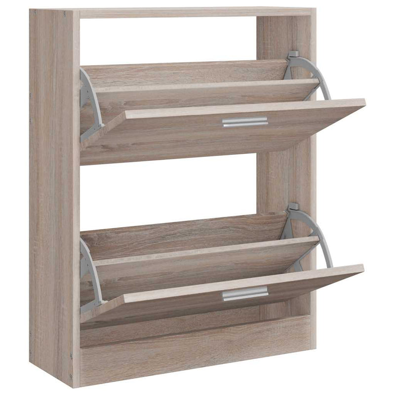 Load image into Gallery viewer, Vidaxl schoenenkast met 2 vakken eiken-look hout

