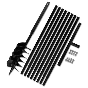Vidaxl grondboor met handvat 150 mm en verlengstukken 9 m (staal)