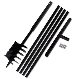 Vidaxl grondboor met handvat 180 mm en verlengstukken 5 m (staal)