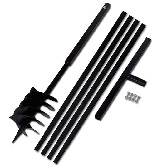 Vidaxl grondboor met handvat 180 mm en verlengstukken 5 m (staal)