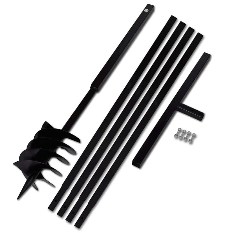 ギャラリービューアに画像をロードする, Vidaxl grondboor met handvat 180 mm en verlengstukken 5 m (staal)
