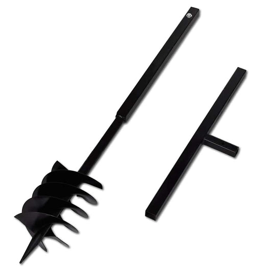 Vidaxl grondboor met handvat 180 mm en verlengstukken 9 m (staal)