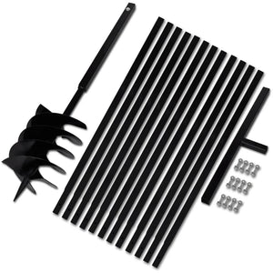 Vidaxl grondboor met handvat 200 mm en verlengstukken 13 m (staal)