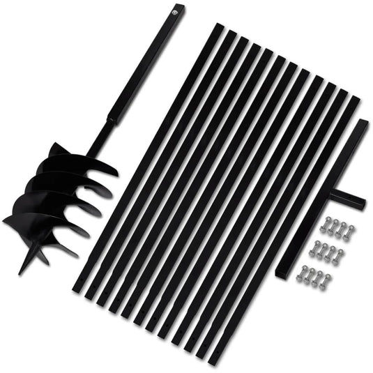 Vidaxl grondboor met handvat 200 mm en verlengstukken 13 m (staal)