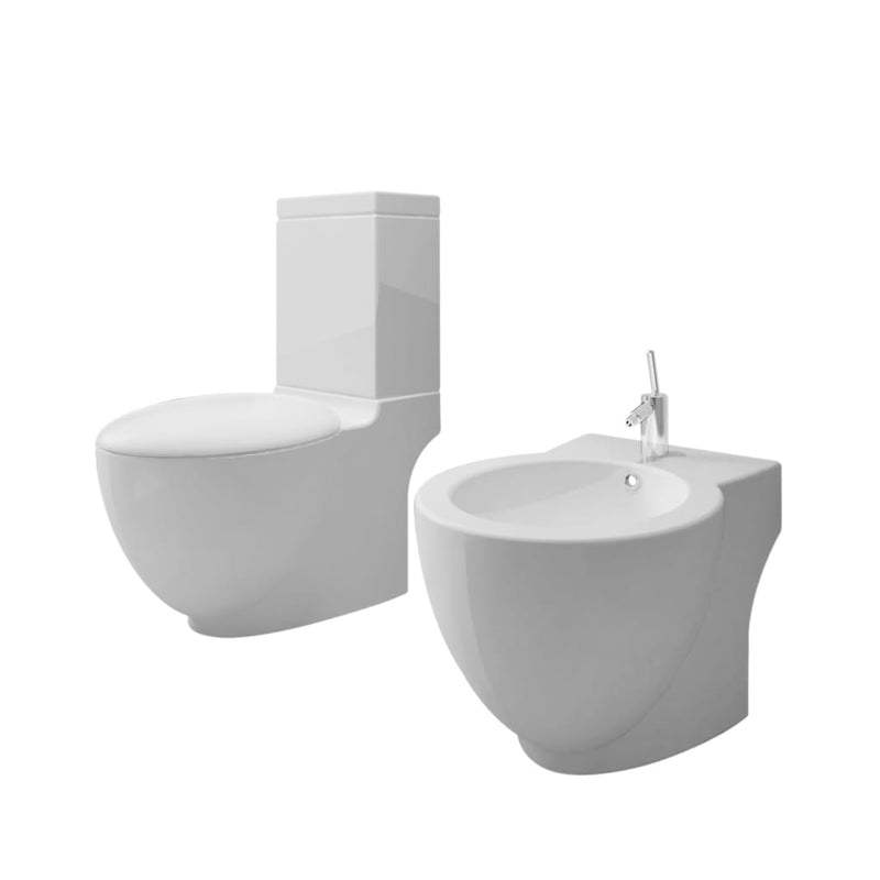 Load image into Gallery viewer, VidaXL Toileten bidetset keramiek wit
