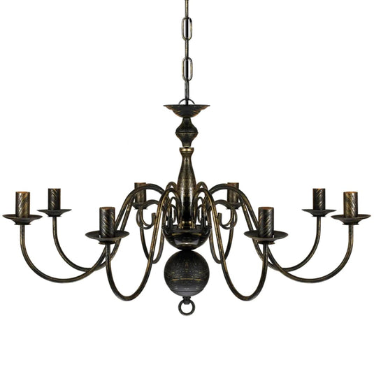 Vidaxl kroonluchter zwart metaal 8 x e14 lampen