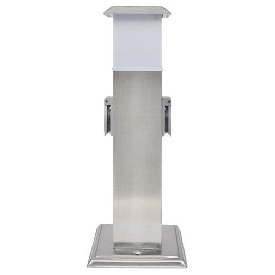 Vidaxl buitenstopcontact op zuil met lamp (roestvrij staal)