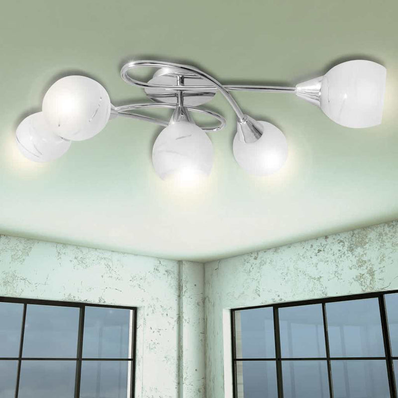 Afbeelding laden in galerijviewer, Vidaxl plafondlamp met glazen behuizing voor lampen
