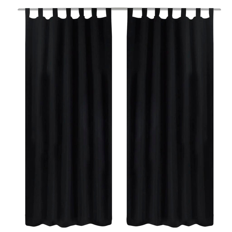 Load image into Gallery viewer, Vidaxl micro-satijnen gordijnen met ringen 140 x 225 cm 2 stuks (zwart)

