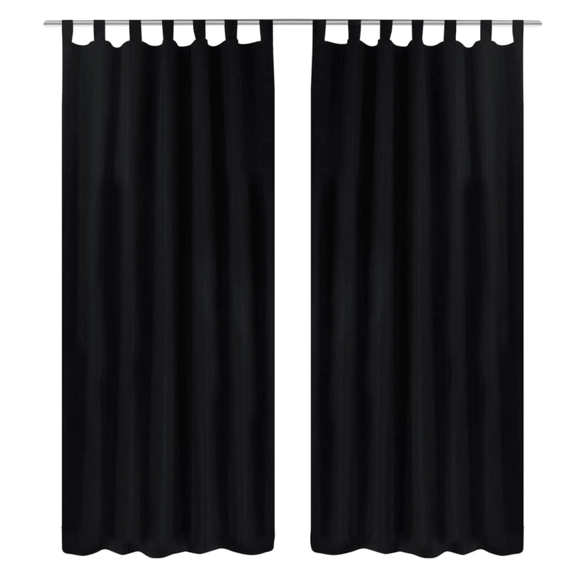 Load image into Gallery viewer, Vidaxl micro-satijnen gordijnen met ringen 140 x 245 cm 2 stuks (zwart)
