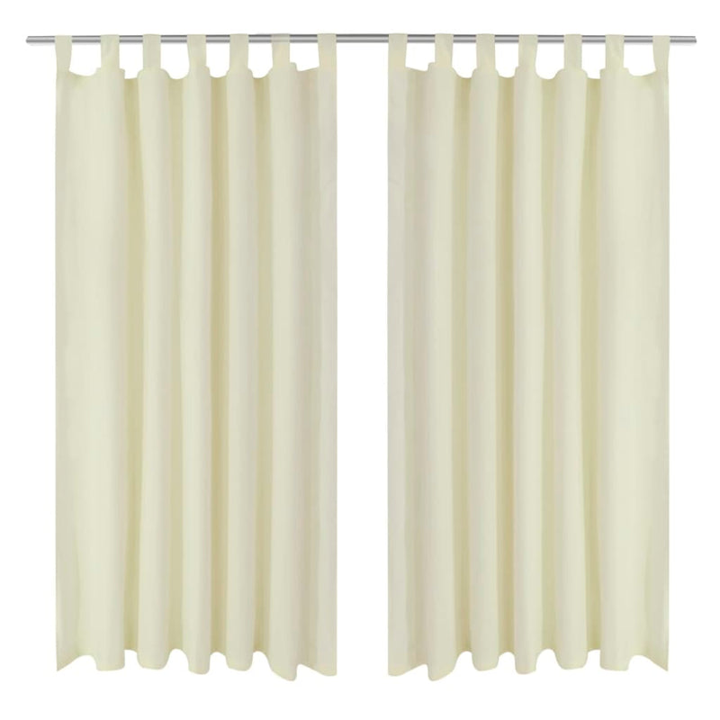 Load image into Gallery viewer, Vidaxl micro-satijnen gordijnen met ringen 140 x 175 cm 2 stuks (creme)
