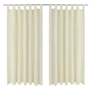 Vidaxl micro-satijnen gordijnen met ringen 140 x 225 cm 2 stuks (creme)