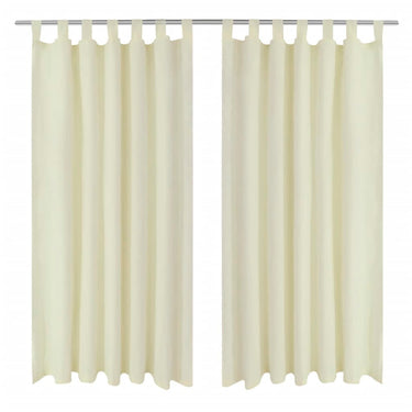 Vidaxl micro-satijnen gordijnen met ringen 140 x 225 cm 2 stuks (creme)