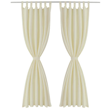 Vidaxl micro-satijnen gordijnen met ringen 140 x 225 cm 2 stuks (creme)