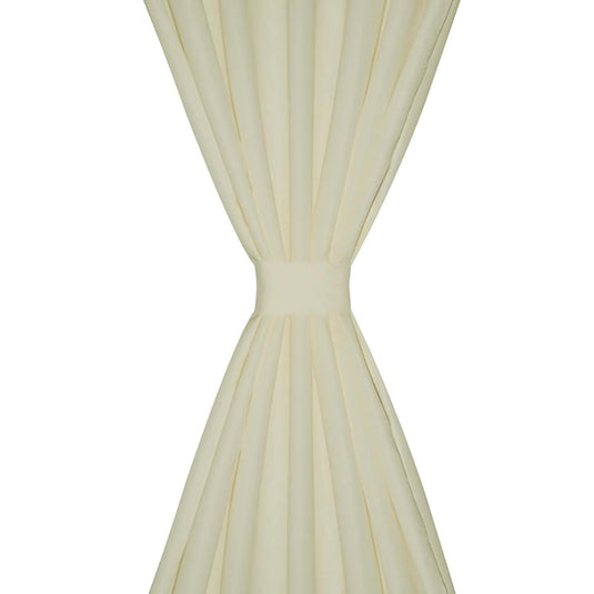 Vidaxl micro-satijnen gordijnen met ringen 140 x 225 cm 2 stuks (creme)