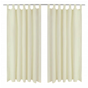 Vidaxl micro-satijnen gordijnen met ringen 140 x 245 cm 2 stuks (creme)