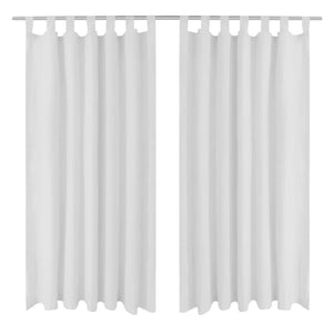 Vidaxl micro-satijnen gordijnen met ringen 140 x 175 cm 2 stuks (creme)