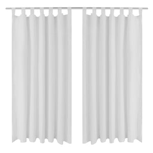 Vidaxl micro-satijnen gordijnen met ringen 140 x 225 cm 2 stuks (wit)