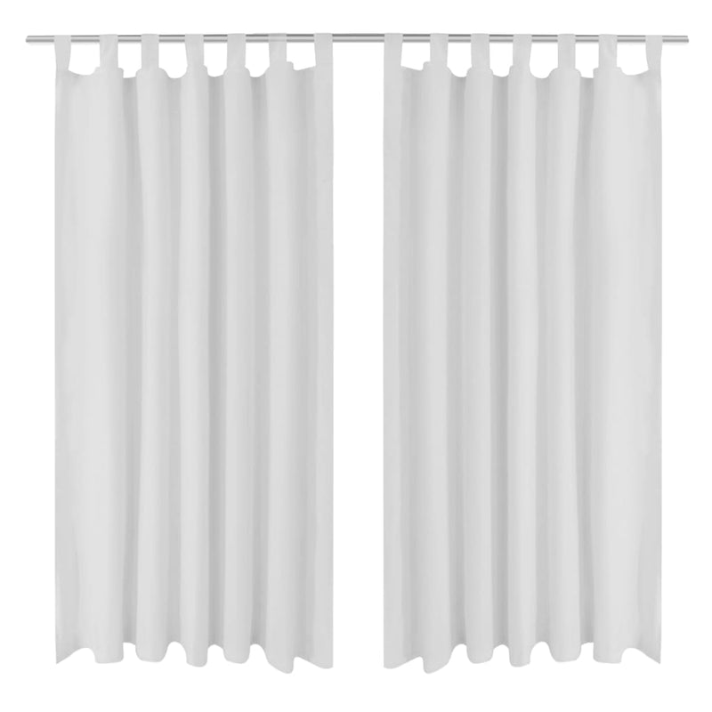 Load image into Gallery viewer, Vidaxl micro-satijnen gordijnen met ringen 140 x 225 cm 2 stuks (wit)
