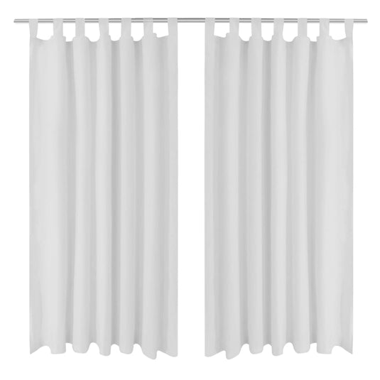 Vidaxl micro-satijnen gordijnen met ringen 140 x 225 cm 2 stuks (wit)