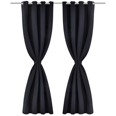 Vidaxl gordijnen met metalen ringen 135 x 245 cm 2 stuks (zwart)