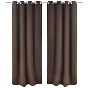 Vidaxl gordijnen met metalen ringen 135 x 245 cm 2 stuks (bruin)