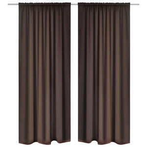 VidaXL Gordijnen met gleuven 135 x 245 cm bruin 2 st