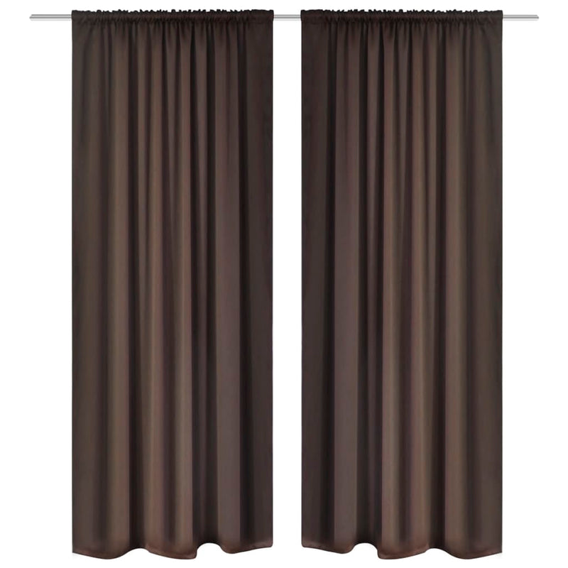 Load image into Gallery viewer, VidaXL Gordijnen met gleuven 135 x 245 cm bruin 2 st
