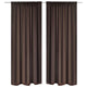 VidaXL Gordijnen met gleuven 135 x 245 cm bruin 2 st