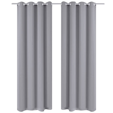 Vidaxl gordijnen met metalen ringen 135 x 245 cm 2 stuks (grijs)