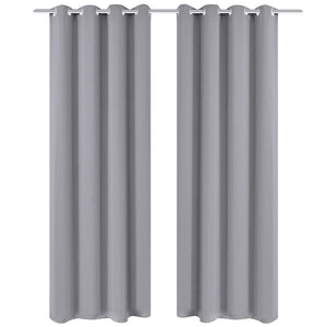 Vidaxl gordijnen met metalen ringen 135 x 245 cm 2 stuks (grijs)