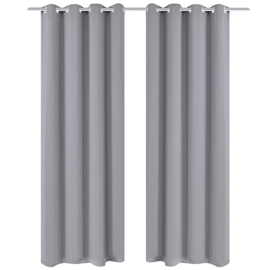 Vidaxl gordijnen met metalen ringen 135 x 245 cm 2 stuks (grijs)