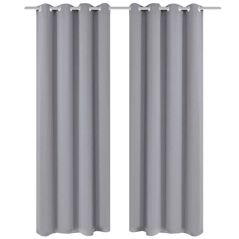 Chargez l'image dans la visionneuse de la galerie, Vidaxl gordijnen met metalen ringen 135 x 245 cm 2 stuks (grijs)
