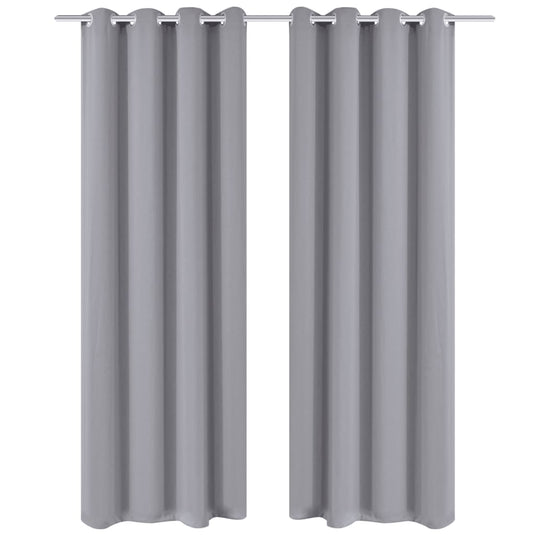 Vidaxl gordijnen met metalen ringen 135 x 245 cm 2 stuks (grijs)
